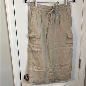 Women’s linen-blend cargo midi skirt